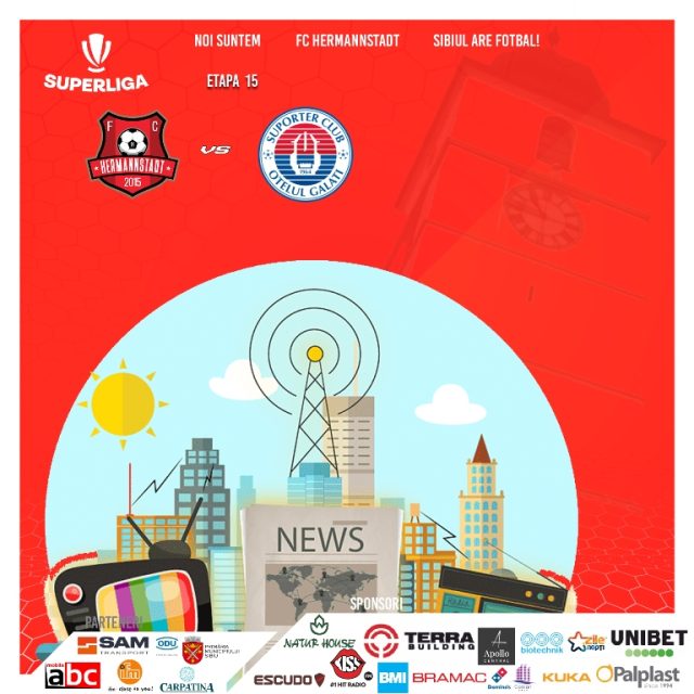 ACREDITĂRI MASS-MEDIA PENTRU MECIUL DINTRE A.F.C. HERMANNSTADT  VS OȚELUL GALAȚI