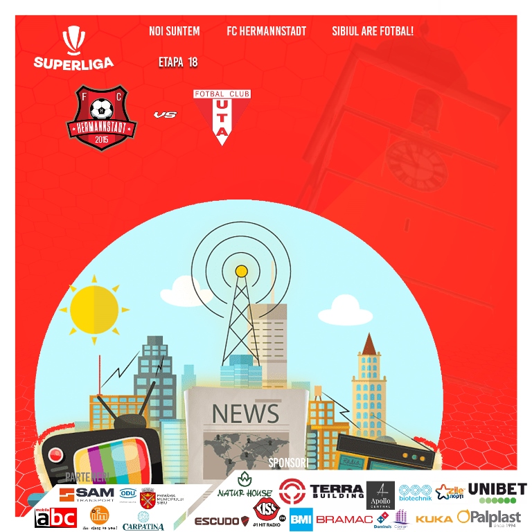 ACREDITĂRI MASS-MEDIA PENTRU MECIUL DINTRE A.F.C. HERMANNSTADT  VS UTA