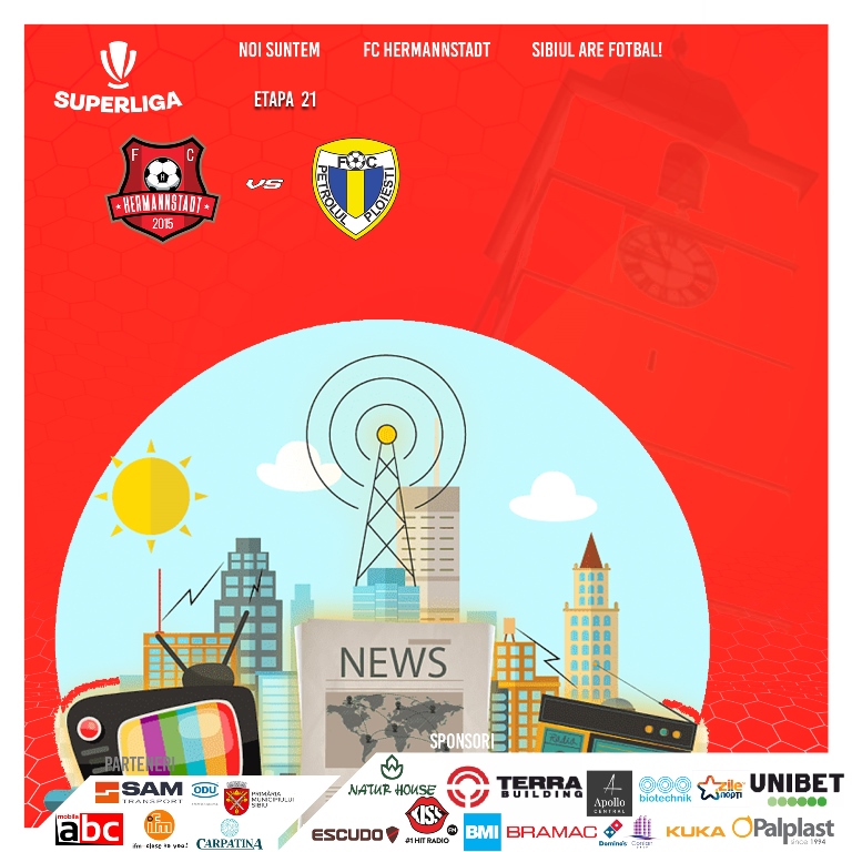 ACREDITĂRI MASS-MEDIA PENTRU MECIUL DINTRE A.F.C. HERMANNSTADT  VS PETROLUL PLOIEȘTI